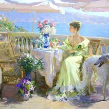 Схема вышивки «дама с собакой»