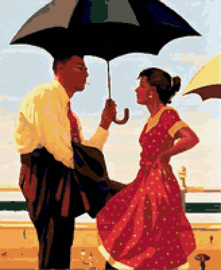 двое с зонтом - предпросмотр