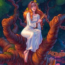 Схема вышивки «Русалка на ветвях»