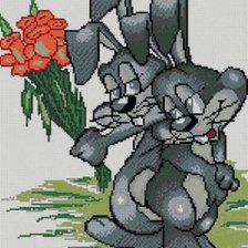 Схема вышивки «зайцы»