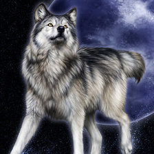 Схема вышивки «волк»