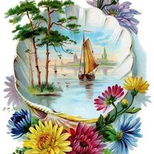 Схема вышивки «пейзаж»