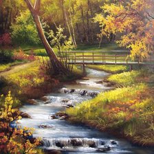 Схема вышивки «речка в лесу»