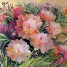 Схема вышивки «пионы»