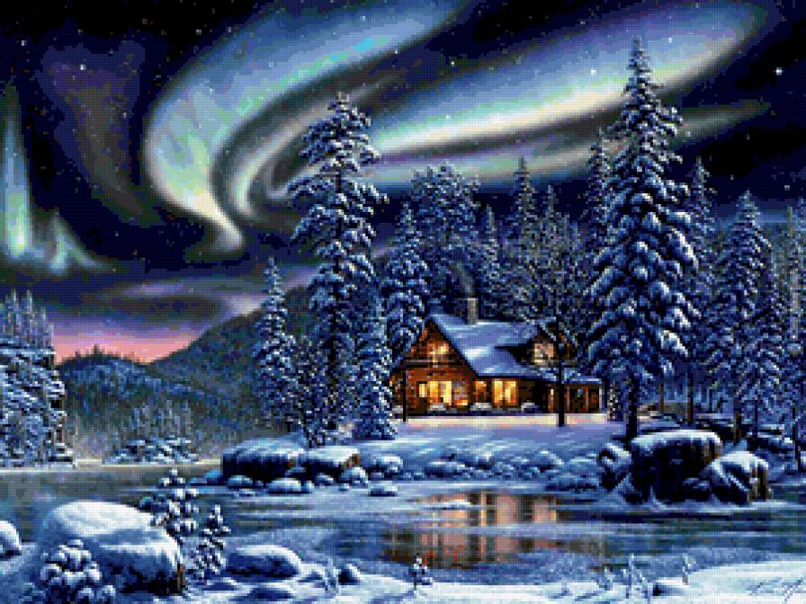 зима - мороз, снег, изба, зима - предпросмотр