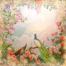 Схема вышивки «павлины 789»