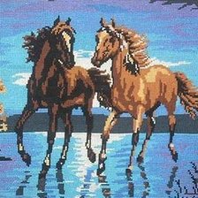 Схема вышивки «Кони»