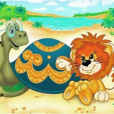 Схема вышивки «Львенок и черепаха»