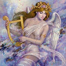 Схема вышивки «Ангел с лирой»