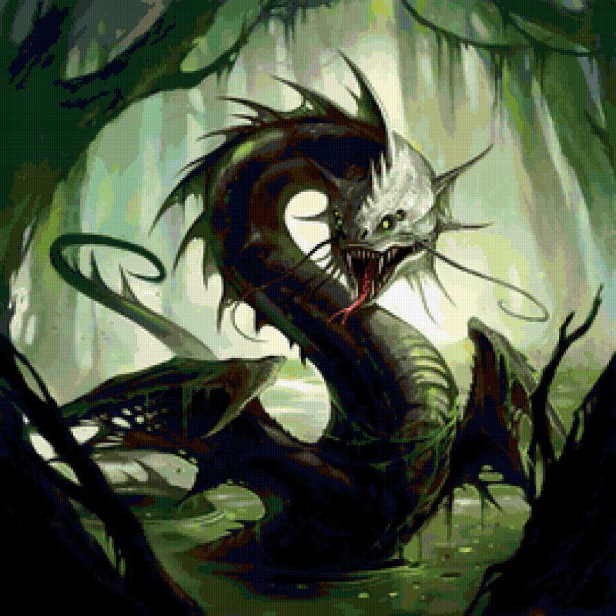 дракон в болоте - дракон, болото - предпросмотр