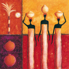 Схема вышивки «африканки с кувшинами на голове»