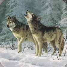 Схема вышивки «волки»