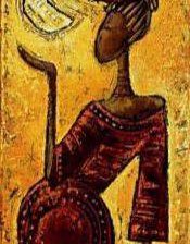 Схема вышивки «африканка с луной на ладошке»