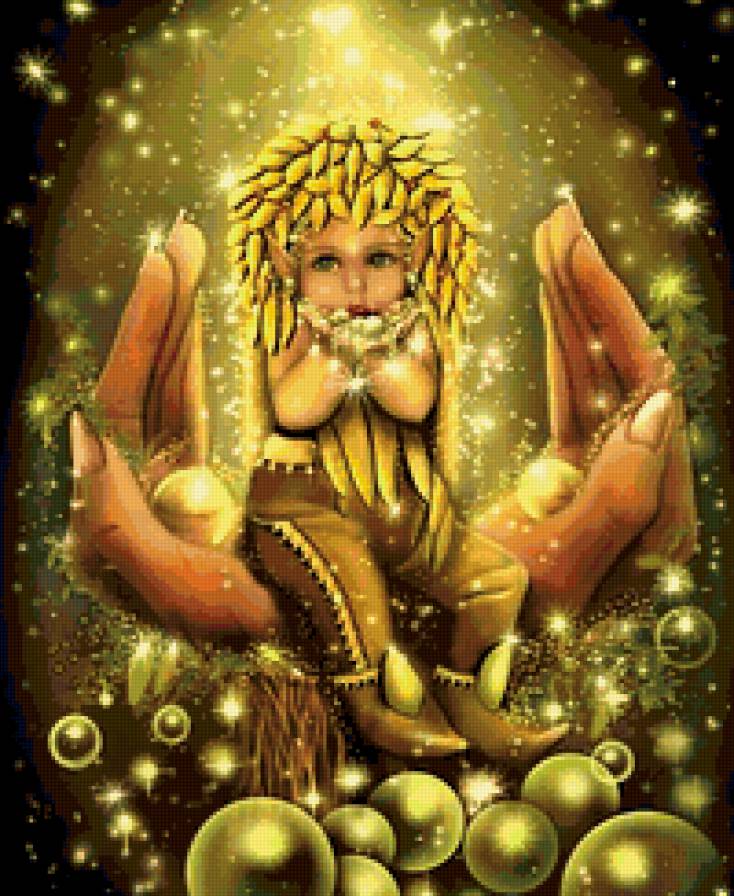 Звездный гном - гном, эльф, звезды, ладони, малыш - предпросмотр