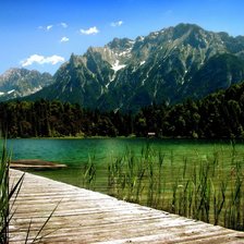 Схема вышивки «Озеро в горах»