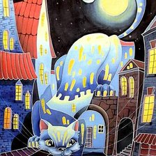 Схема вышивки «Лунный кот»