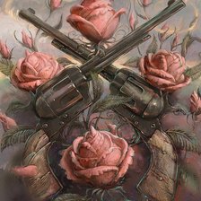 Схема вышивки «два пистолета»