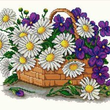 Схема вышивки «Корзина с цветами»