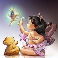 Схема вышивки «Девочка и фея»