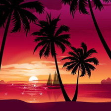 Схема вышивки «Красные пальмы»