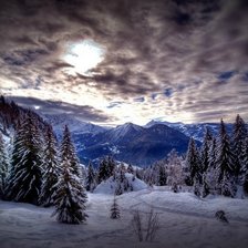 Схема вышивки «Горы»