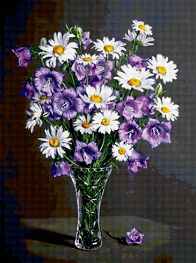 Летний букет - букет, цветы, картина - предпросмотр