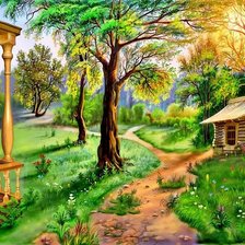 Схема вышивки «в лесу»