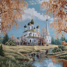 Схема вышивки «осенний пейзаж»