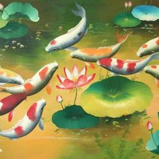 Схема вышивки «9 карпов»