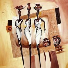 Схема вышивки «африканские дамы в белых платьях»