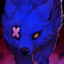 Схема вышивки «Одноглазый волк»