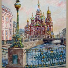 Схема вышивки «Пейзаж, Питер, Церковь»