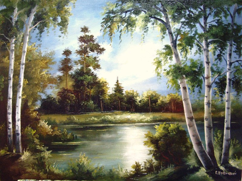 У реки - река, лето, пейзаж, природа - оригинал