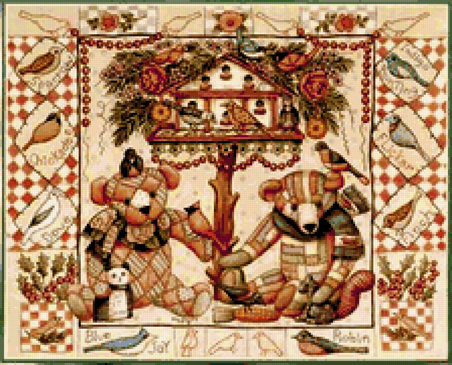 Лоскутные Мишки - мишки, пушистые комочки - предпросмотр