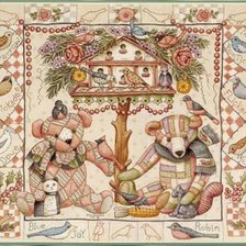 Схема вышивки «Лоскутные Мишки»