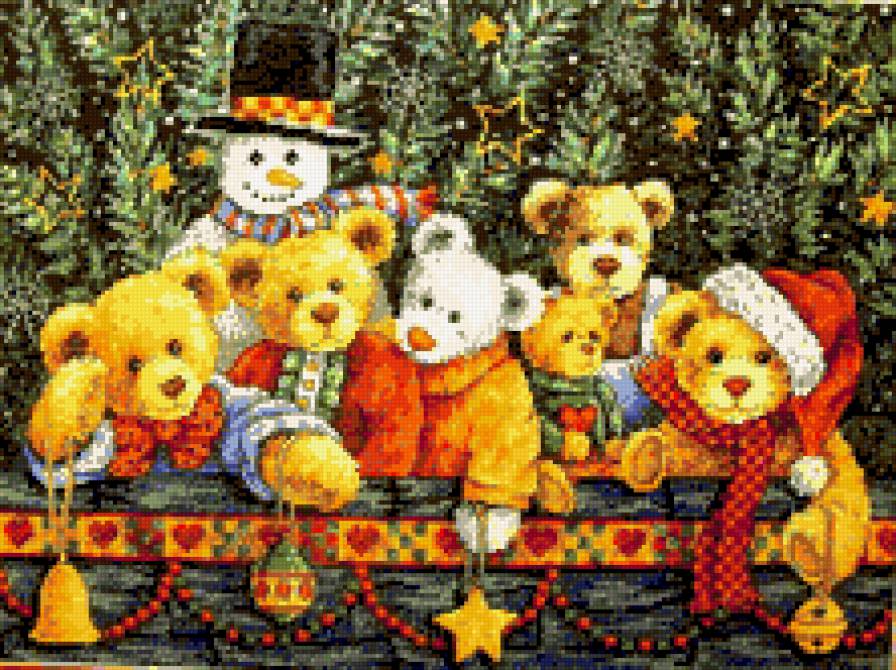 Рождественские  Мишани - мишки, пушистые комочки, новый год - предпросмотр