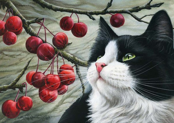 кошечка - картина, кошки - оригинал