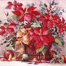 Схема вышивки «Пуансетия»