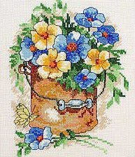 Схема вышивки «ведро цветов»