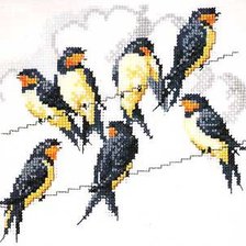 Схема вышивки «ласточки»