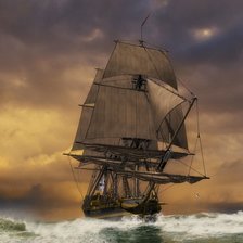 Схема вышивки «Парусник»