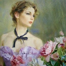 Схема вышивки «Девушка»