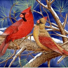 Схема вышивки «Диптих  "Он и Она"»