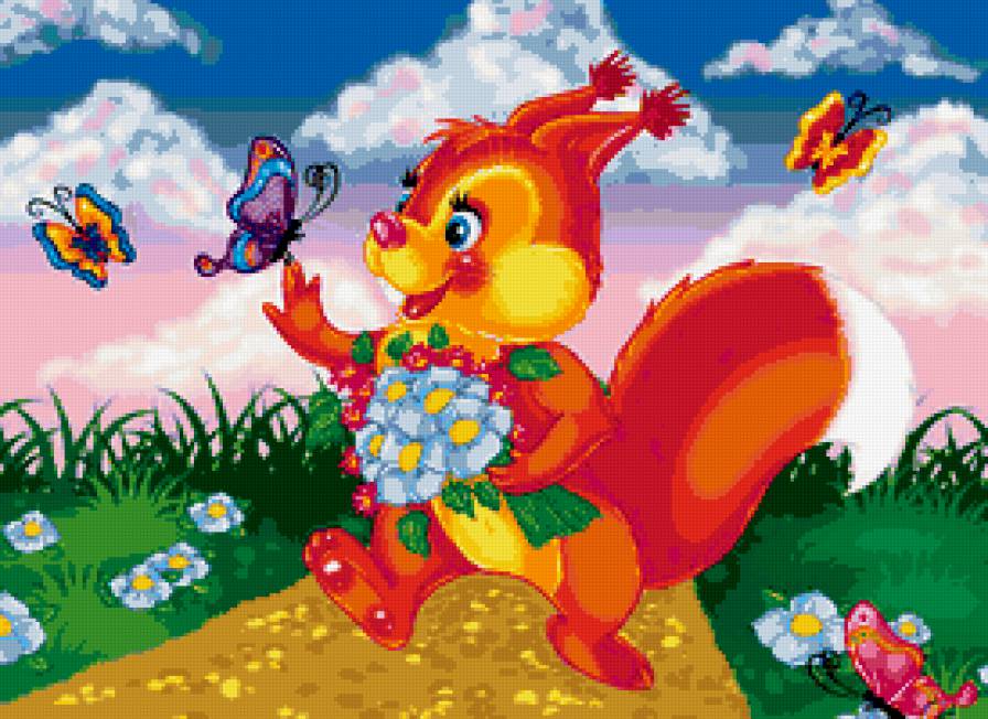 белочка - мультик, животные, детская, белка, детям, зверята, белки, мультяшки - предпросмотр