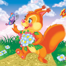 Схема вышивки «белочка»