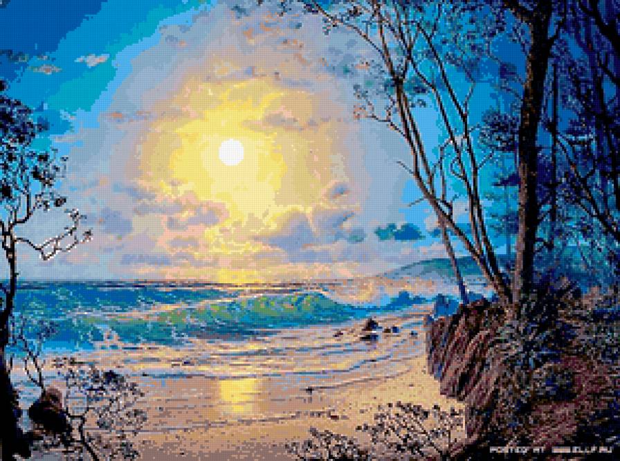 Гудзонский пролив:Ззакат - море, закат, природа - предпросмотр