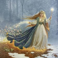 Схема вышивки «девушка весна»