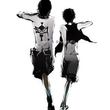 Схема вышивки «Луффи и Эйс»