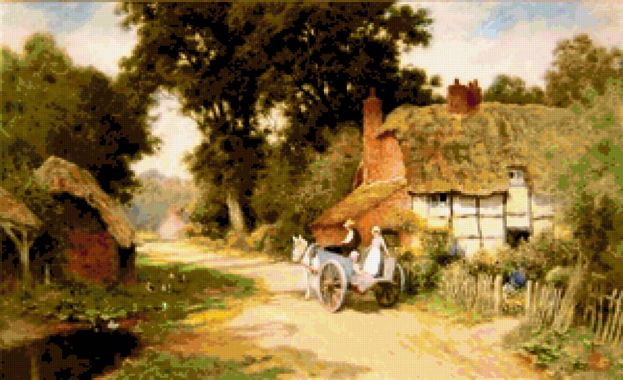 Шотландская пастораль 6 - природа, а.к стречен, домики, селький пейзаж - предпросмотр