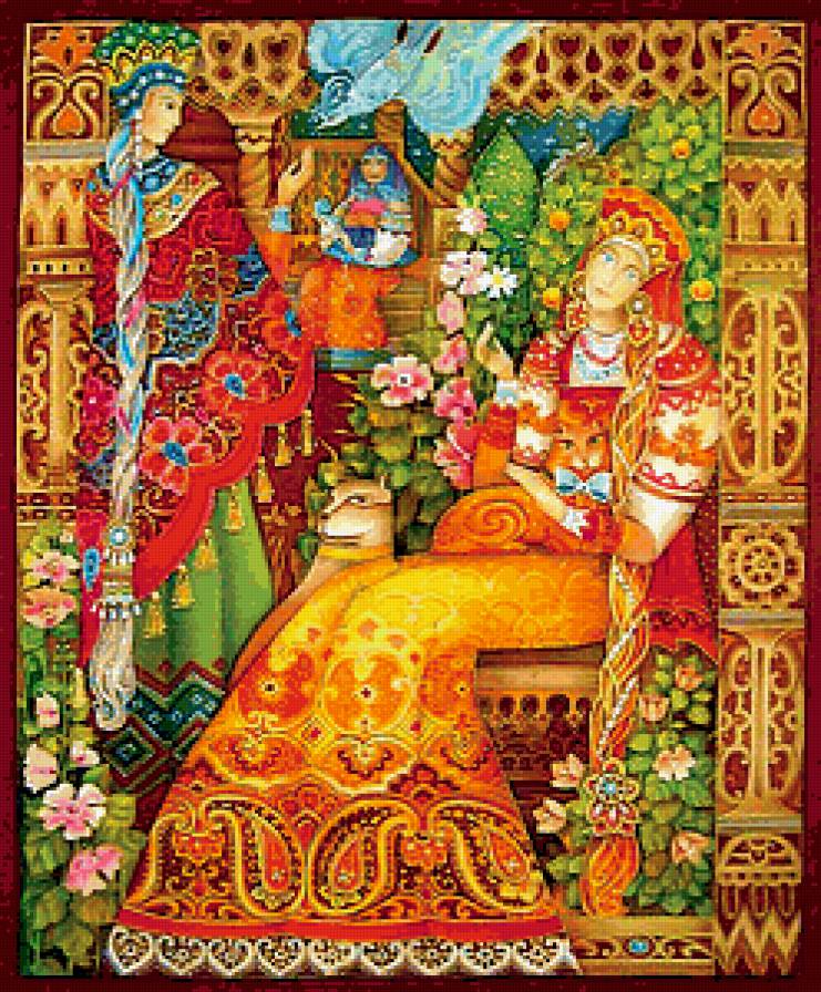 Русские мотивы - узоры, картина, роспись, русь - предпросмотр